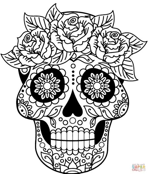 Sugar Skull Printable Coloring Pages